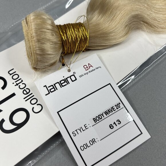 20” Body Wave #613 Platinum Blonde Unprocessed Brazilian Human Hair Extensions - Picture 3 of 5